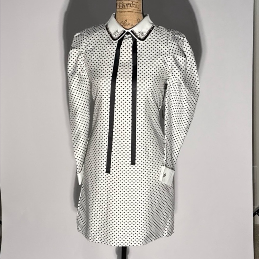 Sister Jane Dream Polka Dot Collar Dress Small SPOTS AND STRIPES RABBIT DRESS